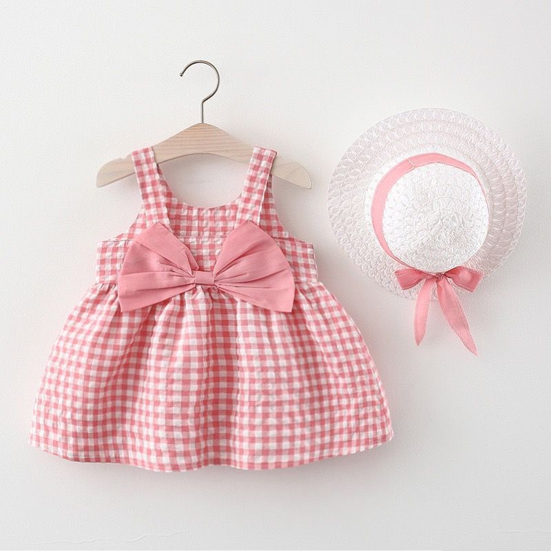 Baby Girl Summer Bow Dress with Hat