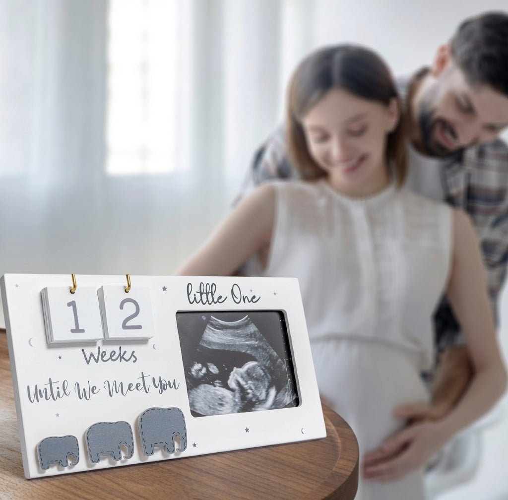 Wooden Photo Frame Baby Countdown Week Ultrasonic Photo Frame Ornament Pregnancy Gift Congratulations Pregnant Baby Photo Memorial