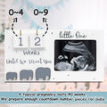 Wooden Photo Frame Baby Countdown Week Ultrasonic Photo Frame Ornament Pregnancy Gift Congratulations Pregnant Baby Photo Memorial