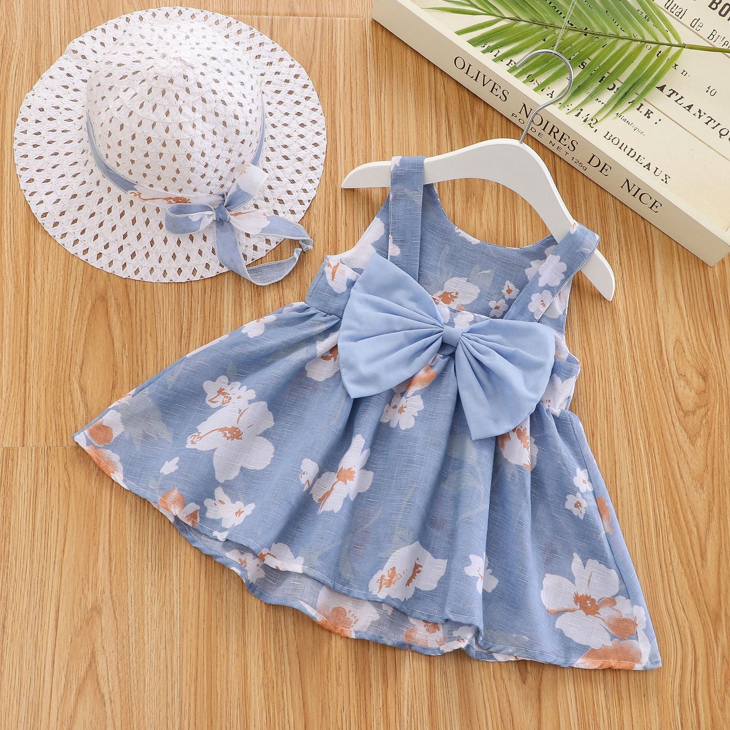 Baby Girl Summer Bow Dress with Hat